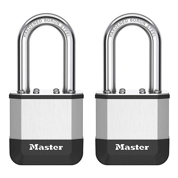 Master Lock Hangslot | Master Lock | Elite Heavy Duty Lock | 2 stuks | 45 mm (Gelamineerd staal, Lange beugel) PK1EURTLF K170404778 - 1