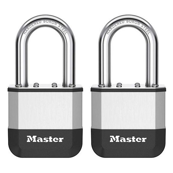 Master Lock Hangslot | Master Lock | Elite Heavy Duty Lock | 2 stuks | 52 mm (Gelamineerd staal, Lange beugel) PK5EURTLF K170404785 - 1