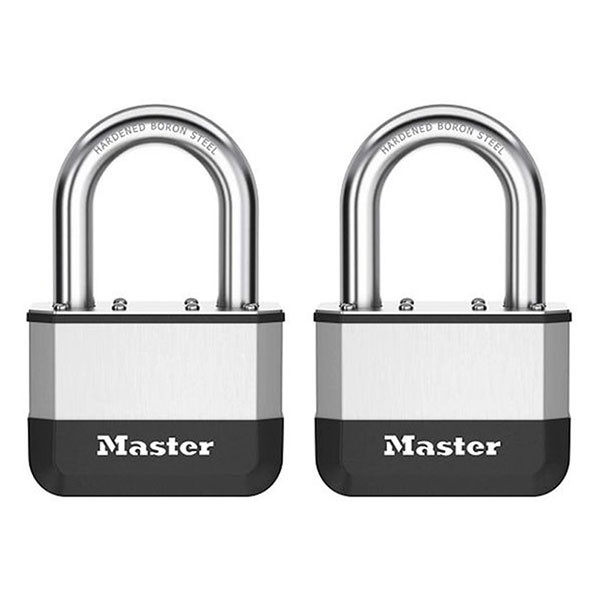 Master Lock Hangslot | Master Lock | Elite Heavy Duty Lock | 2 stuks | 67 mm (Gelamineerd staal, Lange beugel) PK15EURTLF K170404788 - 1