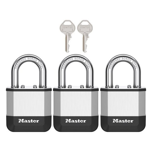 Master Lock Hangslot | Master Lock | Elite Heavy Duty Lock | 3 stuks | 45 mm (Gelamineerd staal) PK1EURTRI K170404779 - 1