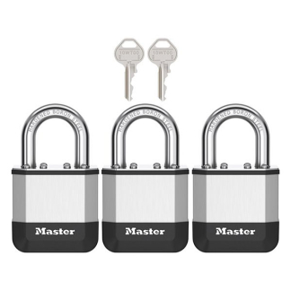 Master Lock Hangslot | Master Lock | Elite Heavy Duty Lock | 3 stuks | 45 mm (Gelamineerd staal) PK1EURTRI K170404779 - 1
