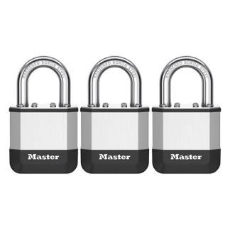 Master Lock Hangslot | Master Lock | Elite Heavy Duty Lock | 3 stuks | 45 mm (Gelamineerd staal) PK1EURTRI K170404779 - 3