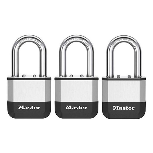 Master Lock Hangslot | Master Lock | Elite Heavy Duty Lock | 3 stuks | 52 mm (Gelamineerd staal, Lange beugel) 3520190946867 K170404786 - 1