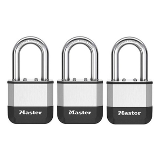 Master Lock Hangslot | Master Lock | Elite Heavy Duty Lock | 3 stuks | 52 mm (Gelamineerd staal, Lange beugel) 3520190946867 K170404786 - 1
