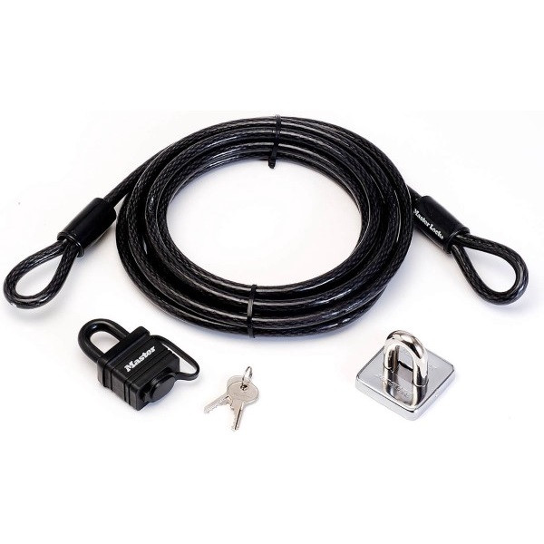 Master Lock Kabelslot | Master Lock | 8271EURDAT | 450 x Ø 1 cm (Sleutelslot, Verankeringspunt) 8271EURDAT K170404614 - 1