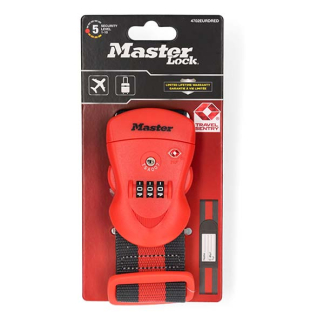 Master Lock Kofferriem | Master Lock | Cijferslot | 4702EURDRED | 200 cm (Nylon, Rood) 4702EURDRED K170105192 - 4