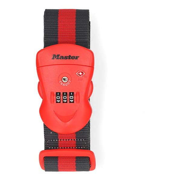 Master Lock Kofferriem | Master Lock | Cijferslot | 4702EURDRED | 200 cm (Nylon, Rood) 4702EURDRED K170105192 - 1