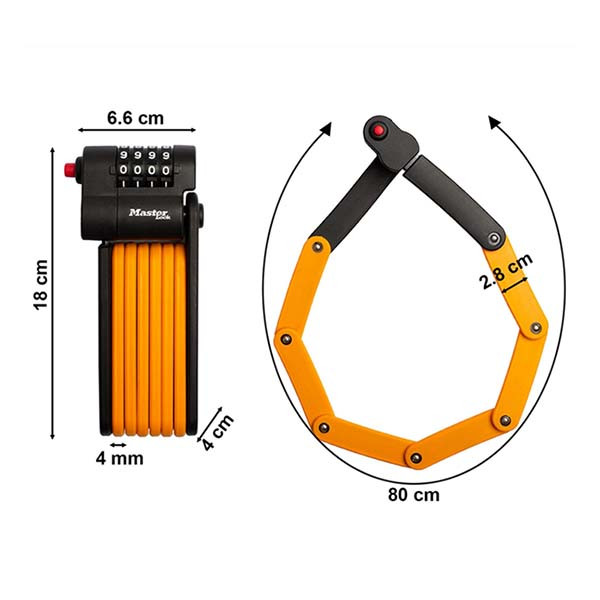 Master Lock Vouwslot | Master Lock | 8336EURDPRO | 80 cm (Gehard staal, Cijferslot) 8336EURDPRO P72728 K170404694 - 3