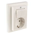 Stopcontact met schakelaar | Merten | System M (Inbouw, Randaarde, Serie, Wit)