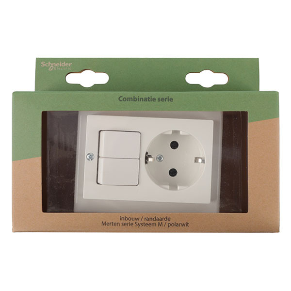 Merten Stopcontact met schakelaar | Merten | System M (Inbouw, Randaarde, Serie, Wit) 58.104.60 K180107969 - 4
