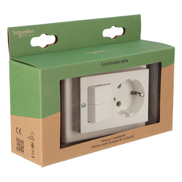 Merten Stopcontact met schakelaar | Merten | System M (Inbouw, Randaarde, Serie, Wit) 58.104.60 K180107969 - 5