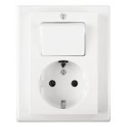 Merten Stopcontact met schakelaar | Merten | System M (Inbouw, Randaarde, Wissel, Wit) 58.104.68 K180107970 - 1