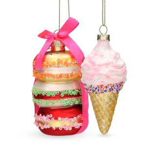 Mica Decorations Dessert kerst ornament | Mica Decorations | Set van 2 (Glas) 1180088 K151000867 - 2