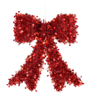 Mica Decorations Deurstrik | Mica Decorations | 42 x 44.5 cm (Led, Batterijen, Rood, Binnen) 1199443 K151002013 - 1