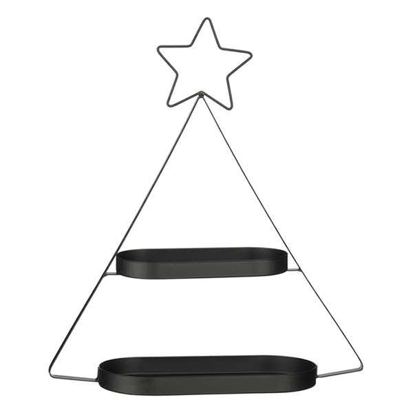 Mica Decorations Kerst etagere | Mica Decorations | 50 x 16 x 59 cm (Kerstboom, Zwart) 1205543 K151002020 - 1
