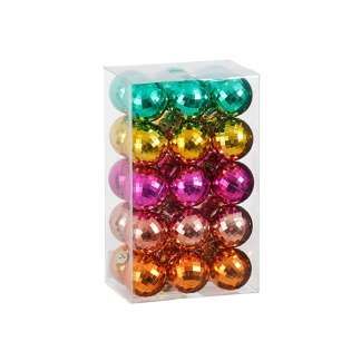 Mica Decorations Kerstballen set | Mica Decorations | Ø 4 cm | 30 stuks (Onbreekbaar, 5-kleurig) 1170825 K151000861