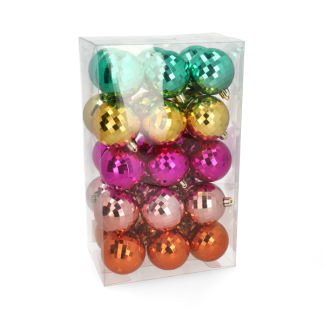 Mica Decorations Kerstballen set | Mica Decorations | Ø 6 cm | 30 stuks (Onbreekbaar, 5-kleurig) 1170826 K151000862 - 4