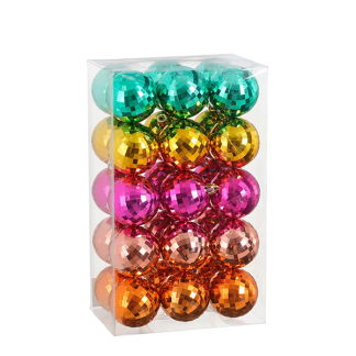 Mica Decorations Kerstballen set | Mica Decorations | Ø 6 cm | 30 stuks (Onbreekbaar, 5-kleurig) 1170826 K151000862