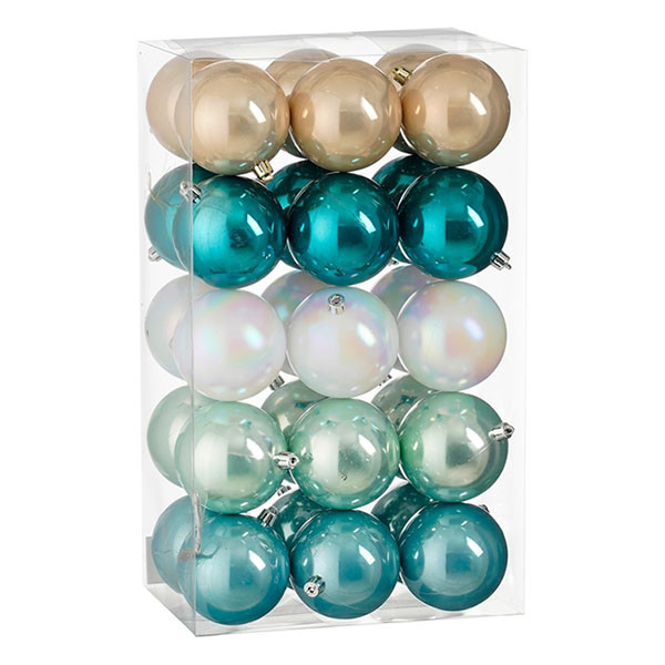 Mica Decorations Kerstballen set | Mica Decorations | Ø 8 cm | 30 stuks (5-kleurig) 1197807 K151001971 - 1