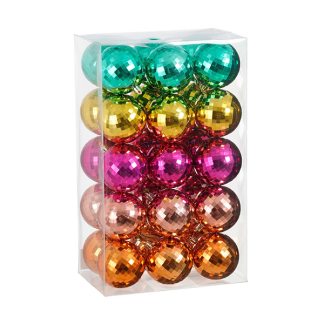 Mica Decorations Kerstballen set | Mica Decorations | Ø 8 cm | 30 stuks (Onbreekbaar, 5-kleurig) 1170827 K151000863