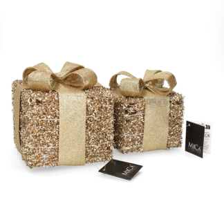 Mica Decorations Kerstfiguur cadeaus | Mica Decorations | 12 x 12 x 14 cm | 2 stuks (Led, Batterijen) 1179880 K151000885 - 4