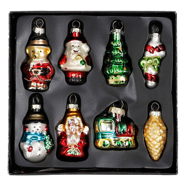 Mica Decorations Kerstfiguur kerst ornament | Mica Decorations | Set van 8 (Glas) 1180981 K151001968 - 1