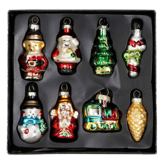 Mica Decorations Kerstfiguur kerst ornament | Mica Decorations | Set van 8 (Glas) 1180981 K151001968