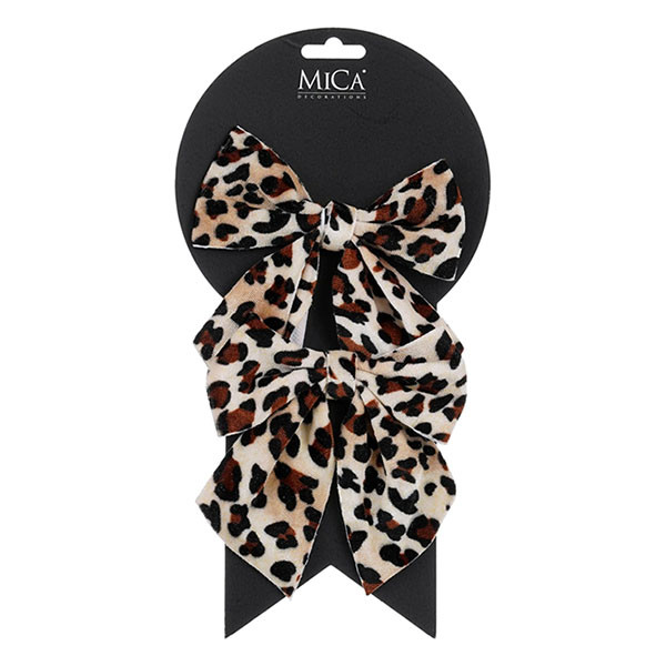 Mica Decorations Kerststrik | Mica Decorations | 12 x 13 cm | 2 stuks (Panterprint) 1198345 K151001979 - 1