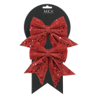 Mica Decorations Kerststrik | Mica Decorations | 12 x 13 cm | 2 stuks (Rood) 1181196 K151001993 - 1