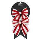 Kerststrik | Mica Decorations | 12 x 13 cm | 2 stuks (Rood/wit, Gestreept)