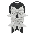 Mica Decorations Kerststrik | Mica Decorations | 20 x 24 cm | 2 stuks (Zilver) 1181194 K151001997 - 1