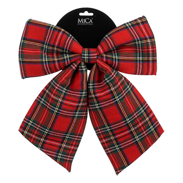 Mica Decorations Kerststrik | Mica Decorations | 28 x 34 cm (Rood, Geruit) 1199525 K151001982 - 1