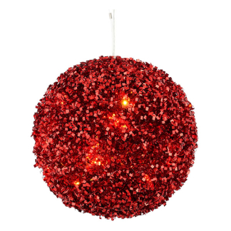 Mica Decorations Lichtbol kerst | Mica Decorations | Ø 15 centimeter (Rood, Batterijen) 1199466 K151002032 - 1