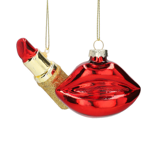 Mica Decorations Lipstick kerst ornament | Mica Decorations | Set van 2 (Glas) 1180098 K151000878 - 1