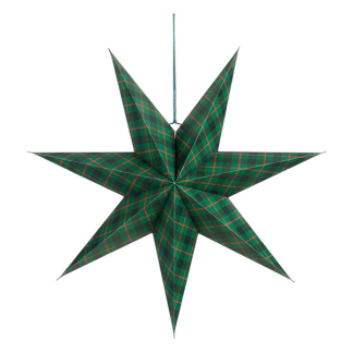 Mica Decorations Papieren kerstster | Mica Decorations | Ø 60 cm (Binnen, Groen, Geruit) 1207355 K151002037
