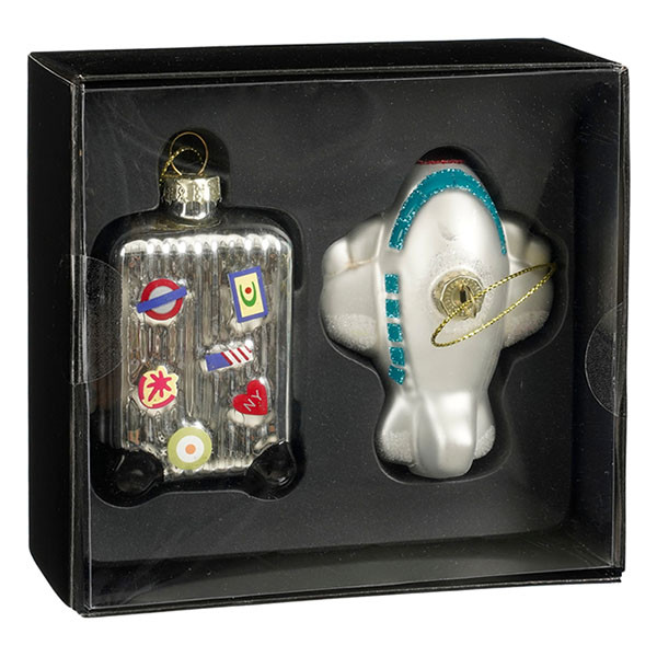 Mica Decorations Reis kerst ornament | Mica Decorations | Set van 2 (Glas) 1198461 K151001966 - 1