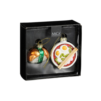 Mica Decorations Sushi kerst ornament | Mica Decorations | Set van 2 (Glas) 1180095 K151000868