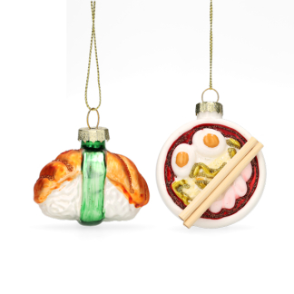 Mica Decorations Sushi kerst ornament | Mica Decorations | Set van 2 (Glas) 1180095 K151000868