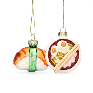 Mica Decorations Sushi kerst ornament | Mica Decorations | Set van 2 (Glas) 1180095 K151000868 - 2
