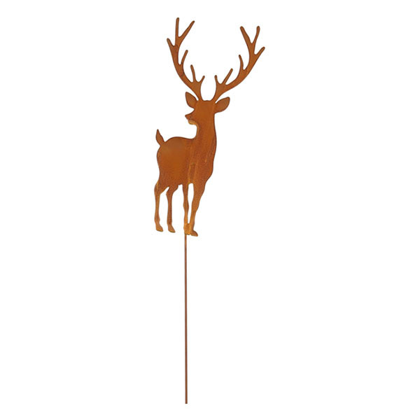 Mica Decorations Tuinsteker hert | Mica Decorations | 118 cm (Metaal, Roest) 1199790 K151001960 - 1