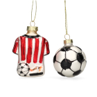Mica Decorations Voetbal kerst ornament | Mica Decorations | Set van 2 (Glas) 1180090 K151000873 - 2