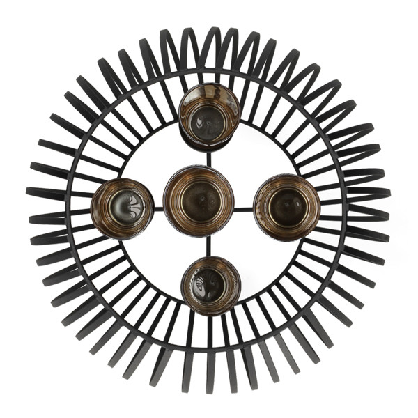 Mica Decorations Windlicht | Mica Decorations | 34.5 x 29.5 cm (5 waxinelichtjes, Metaal, Zwart) 1178177 K151000857 - 2