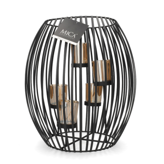Mica Decorations Windlicht | Mica Decorations | 34.5 x 29.5 cm (5 waxinelichtjes, Metaal, Zwart) 1178177 K151000857 - 3