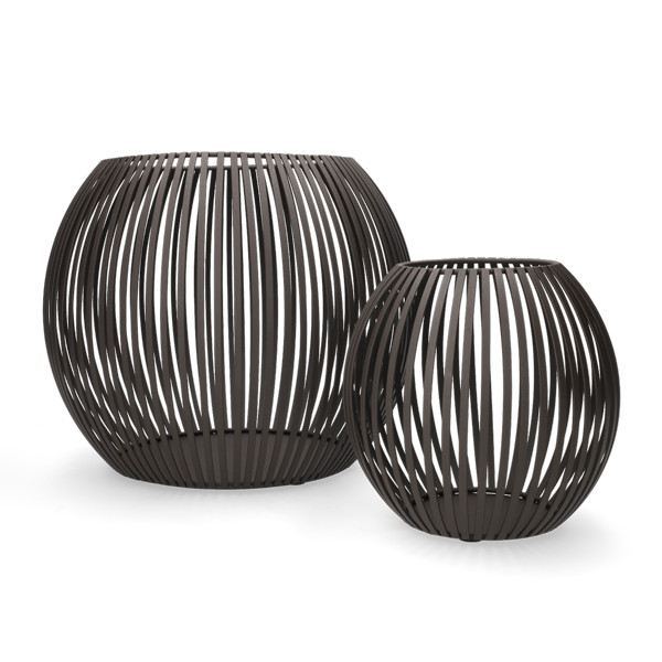 Mica Decorations Windlicht | Mica Decorations | Set van 2 (Metaal, Zwart) 1178176 K151000858 - 1