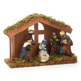 Nativity Kerststal | 20 x 10 x 14 cm | Decoris (MDF, Polyresin, 7 delig) 591356 K150303394 - 1