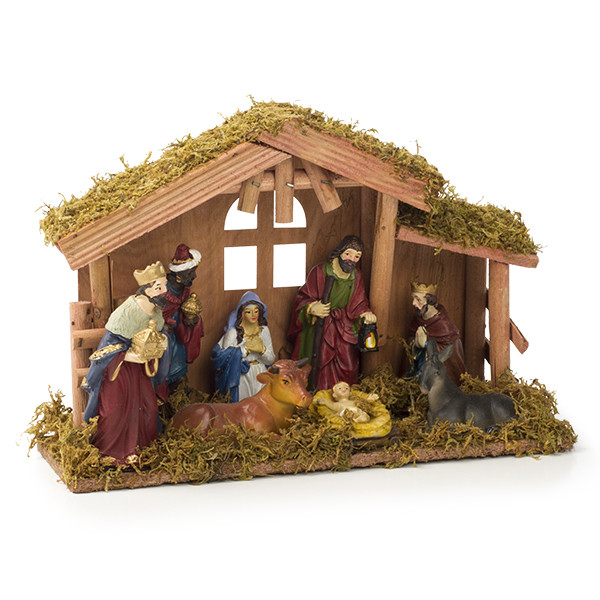 Nativity Kerststal | 30 x 10 x 21 cm | Decoris (MDF, Polyresin, 9 delig) 591355 K150303393 - 1