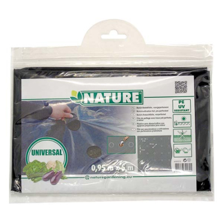 Nature Afdekfolie planten | Nature | 0.95 x 5 meter (Universeel, Voorgesneden gaten, Uv-bestendig, Zwart) 6030270 K170106155 - 6