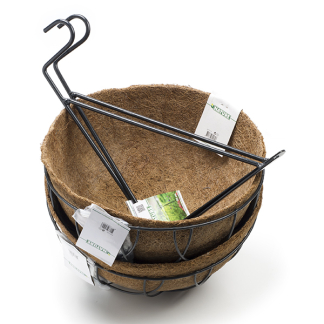 Nature Hanging basket | Nature | Ø 30 cm (Set, Inclusief wandbeugels en voeringen, Verzinkt staal) 6070118 K170501670 - 