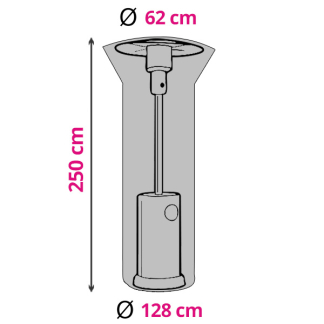 Nature Hoes terrasverwarmer | 250 x Ø128/62 cm 6030619 K170130239 - 1