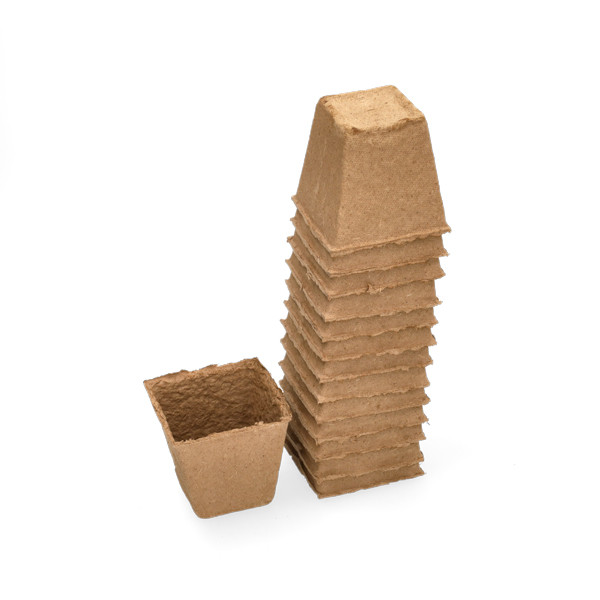 Nature Kweekpotjes | Nature | 14 stuks (Vierkant, Biologisch afbreekbaar, 8 x 8 x 8 cm) 6020012 K170106147 - 1